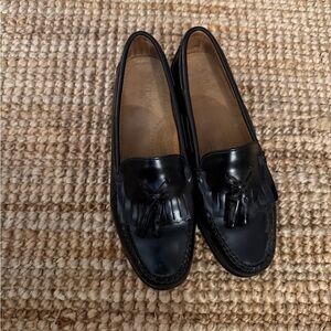 GH Bass Weejuns Jaclyn Black Leather Tassel Loafers